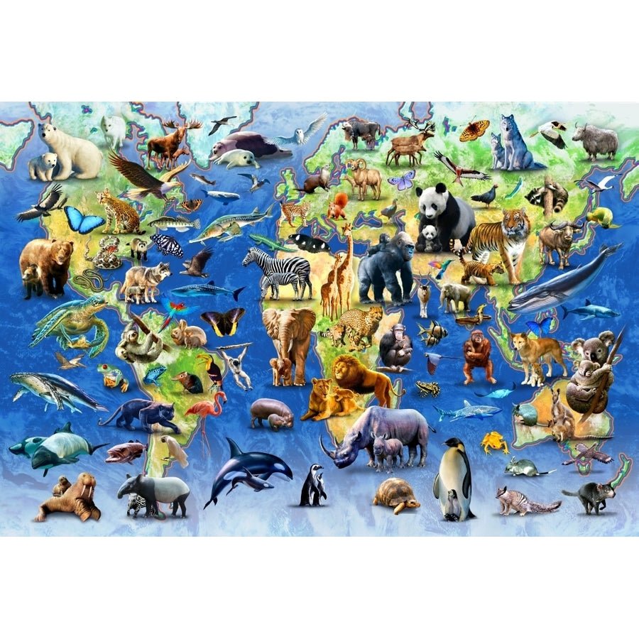 One Hundred Endangered Species Poster Print by Adrian Chesterman Image 1