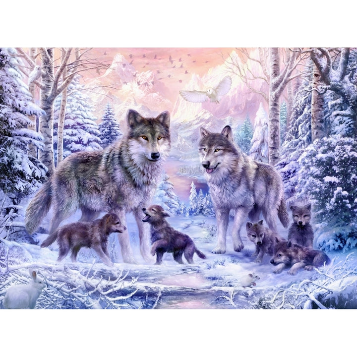 Winter Wolf Family Poster Print by Jan Patrick Image 1