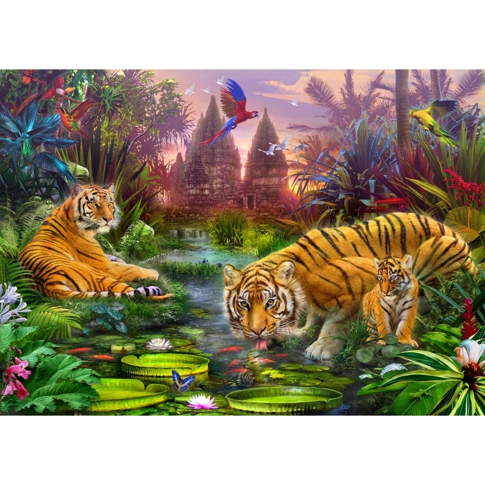 Tigers at the Ancient Stream Poster Print by Jan Patrick Image 2