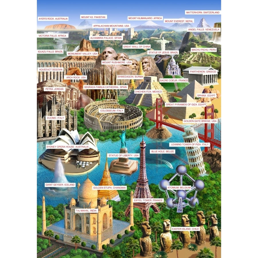 Key Wonders of the World Poster Print by Adrian Chesterman Image 1