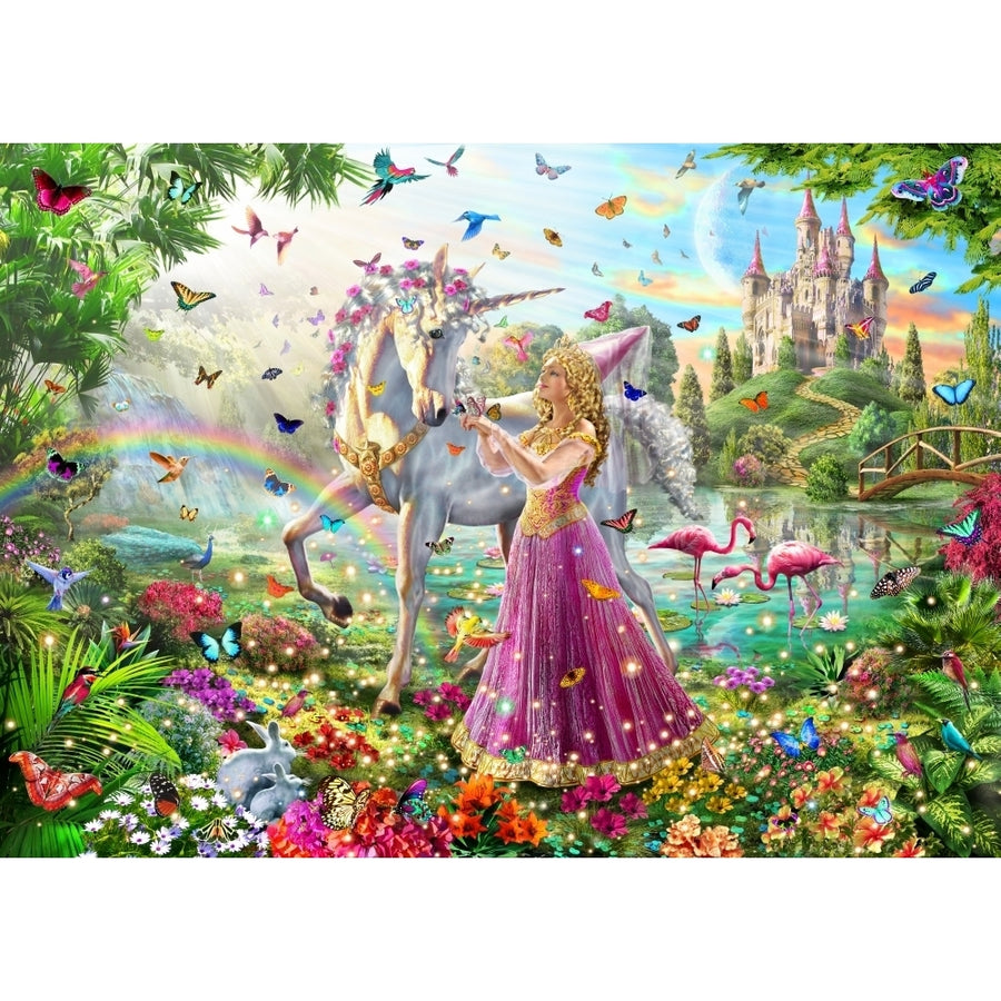 Princess and the Unicorn Poster Print by Adrian Chesterman Image 1