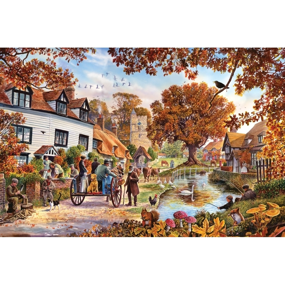 Village in Autumn Poster Print by Steve Crisp Image 1