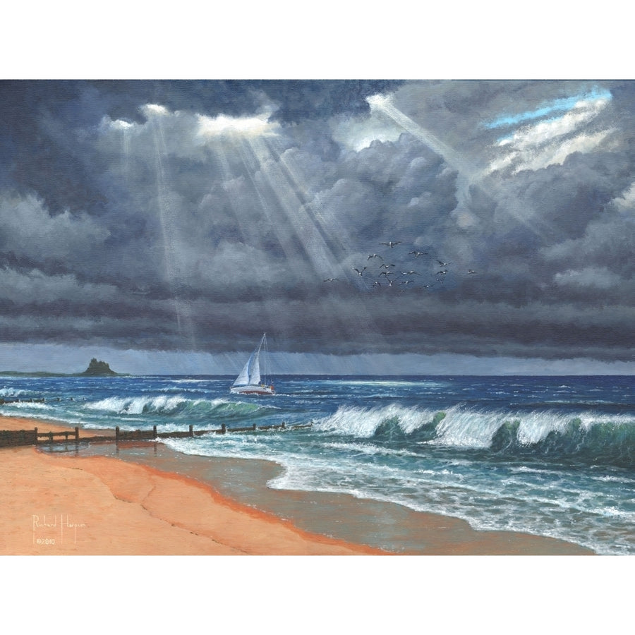 Raw - Storm over Lindisfarne Poster Print by Richard Harpum Image 1