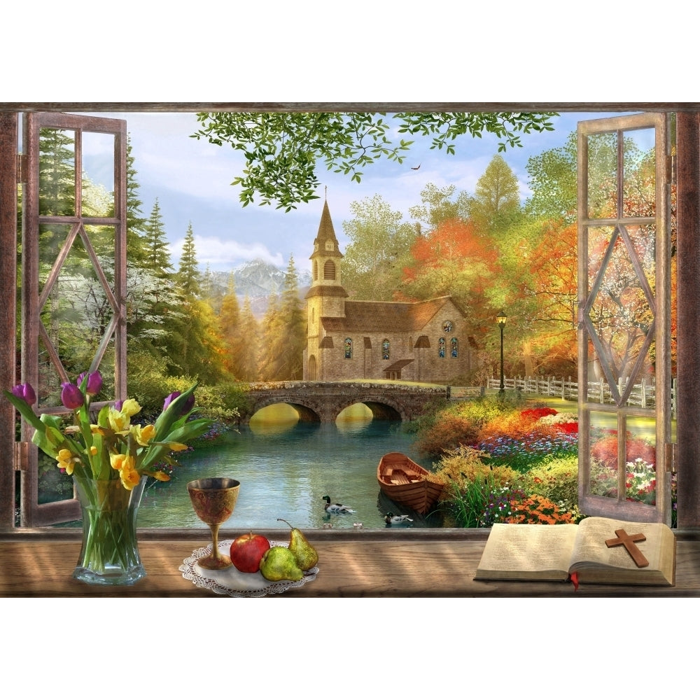 Autumn Church Frame Poster Print by Dominic Davidson Image 1