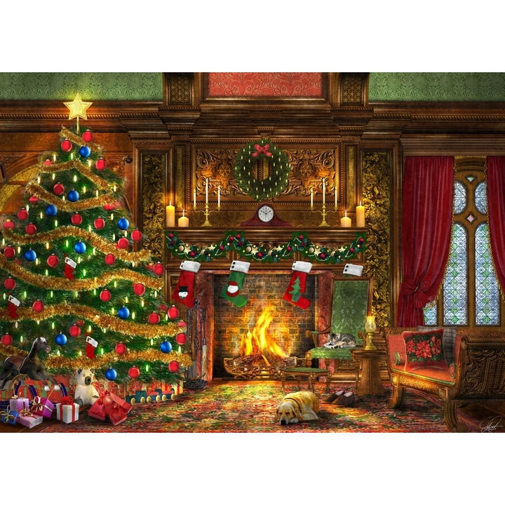 Festive Fireplace Poster Print by Dominic Davidson Image 1