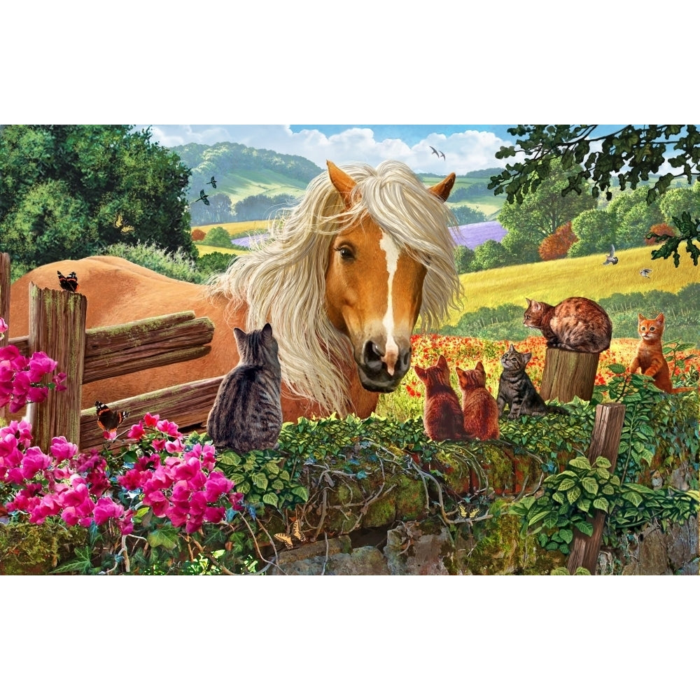 horse and cats Poster Print by Steve Crisp Image 1