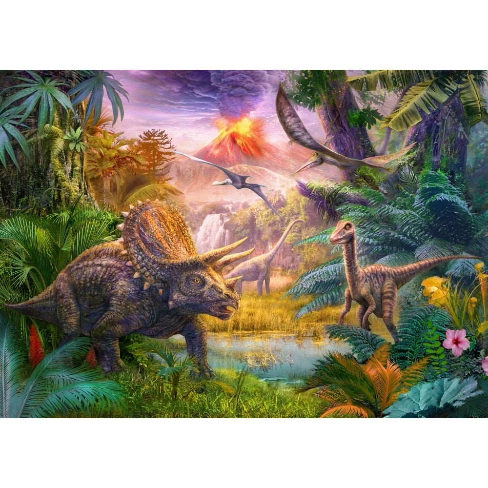 Dino Volcano Poster Print by Jan Patrick Image 1