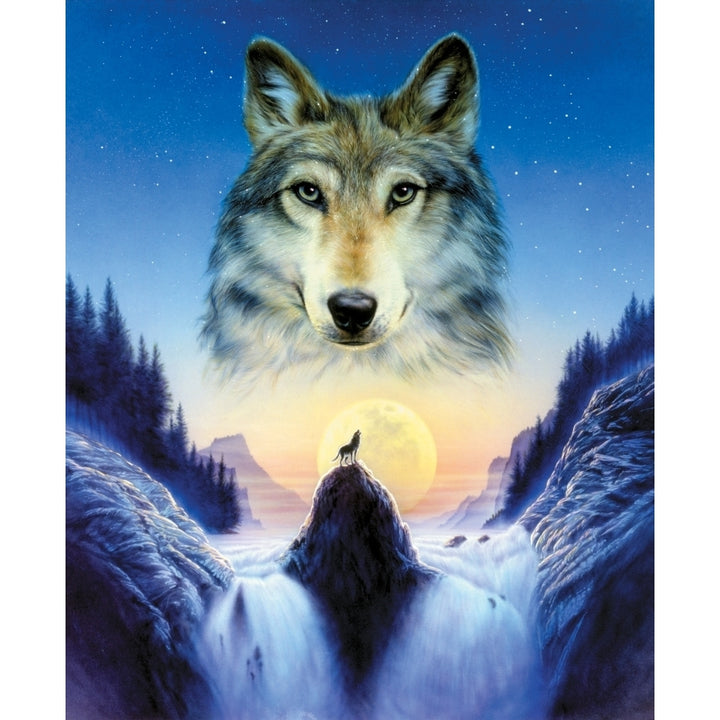 Cosmic wolf Poster Print by Andrew Farley Image 1