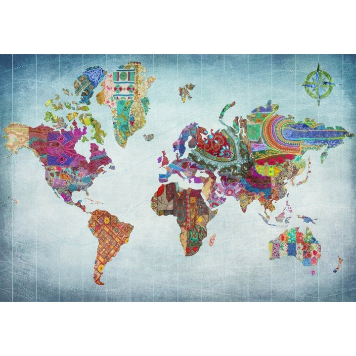 World Map Quilt Poster Print by Aimee Stewart Image 1