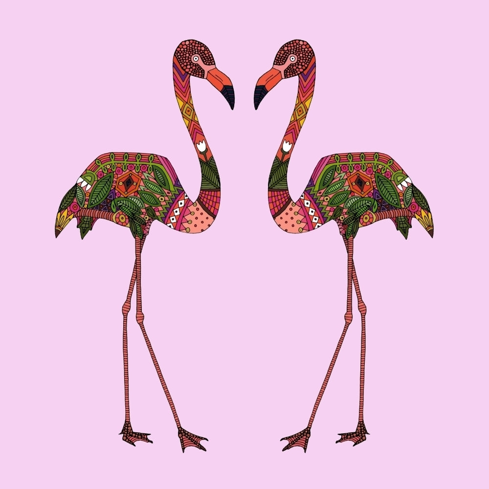 Two flamingos Poster Print by Sharon Turner Image 1