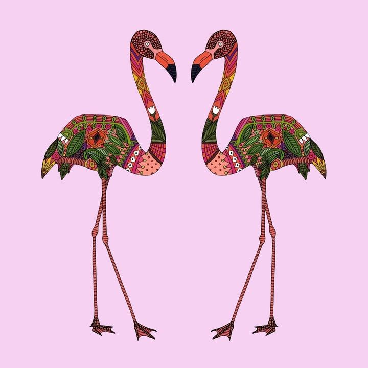 Two flamingos Poster Print by Sharon Turner Image 2