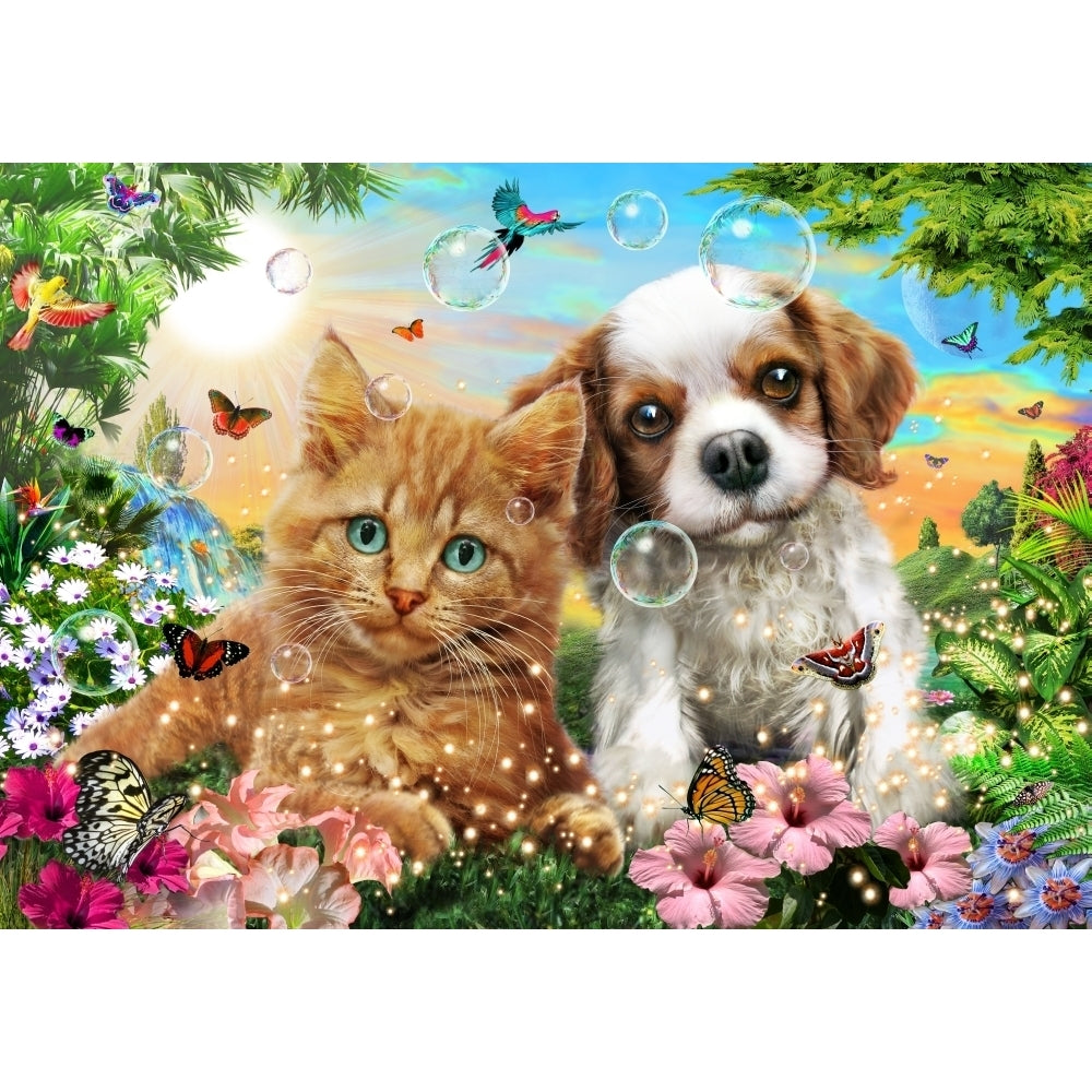 Kitten and Puppy Poster Print by Adrian Chesterman Image 2