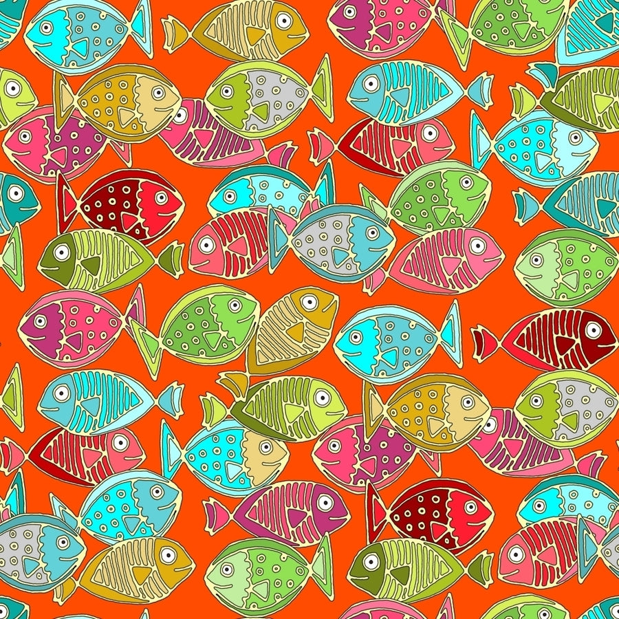 fish orange Poster Print by Sharon Turner Image 1