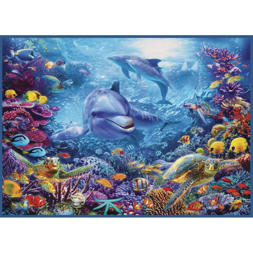 Underwater Dolphin and Turtle Poster Print by Jan Patrick Image 2