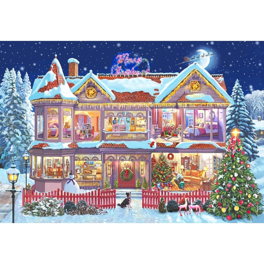 Merry Christmas House Poster Print by Steve Crisp Image 1