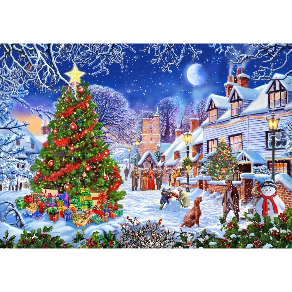 A village XMAS TREE DEC 19 2016 FINAL Poster Print by Steve Crisp Image 1