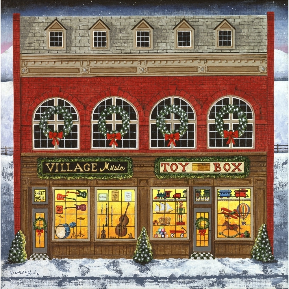 Christmas Village - Music And Toy Building Poster Print by Art Poulin Image 1