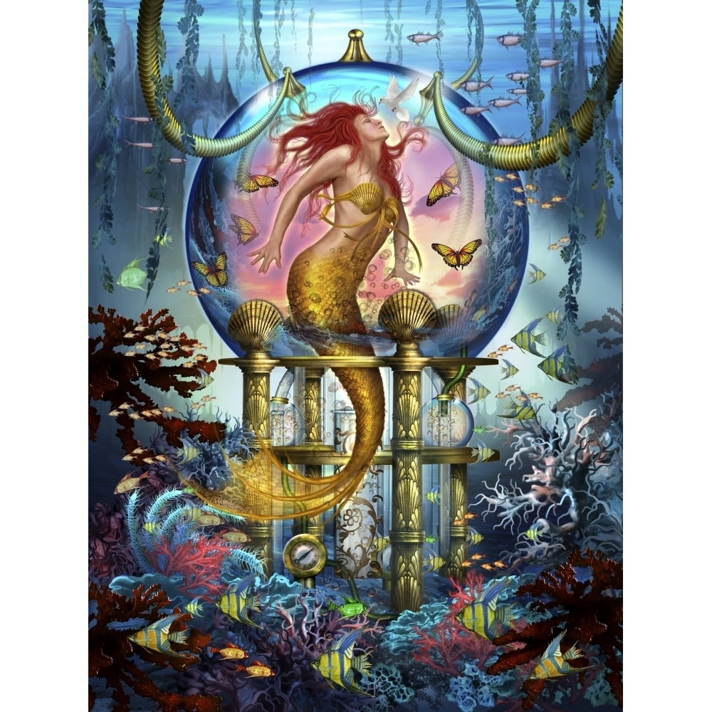 Red Mermaid Poster Print by Ciro Marchetti Image 1