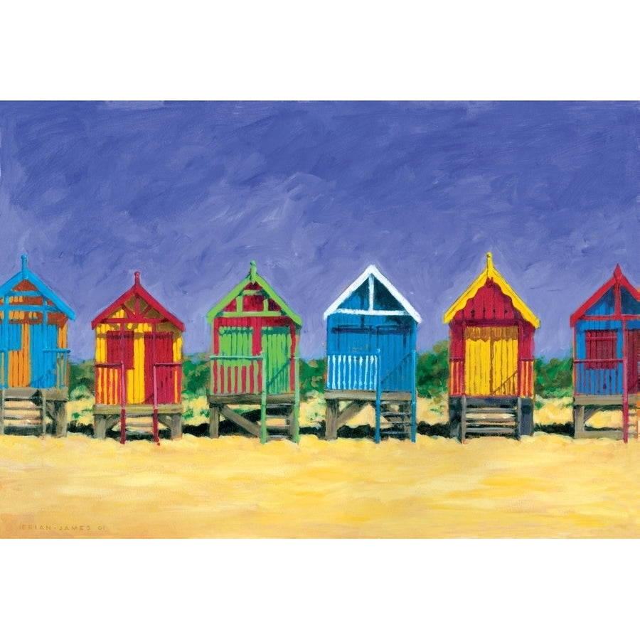 Beach Huts Poster Print by Brian James Image 1