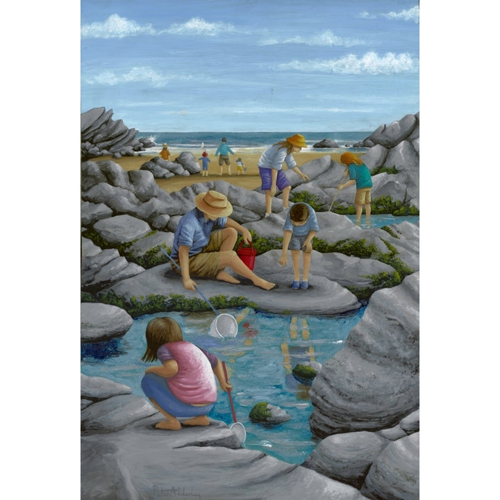 Rockpooling Poster Print by Peter Adderley Image 1