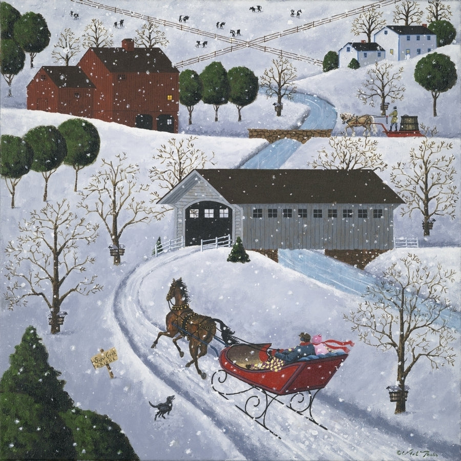 Sleigh Ride In Vermont Poster Print by Art Poulin Image 1