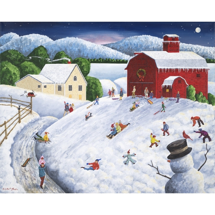 Sledding Before Supper Poster Print by Art Poulin Image 2