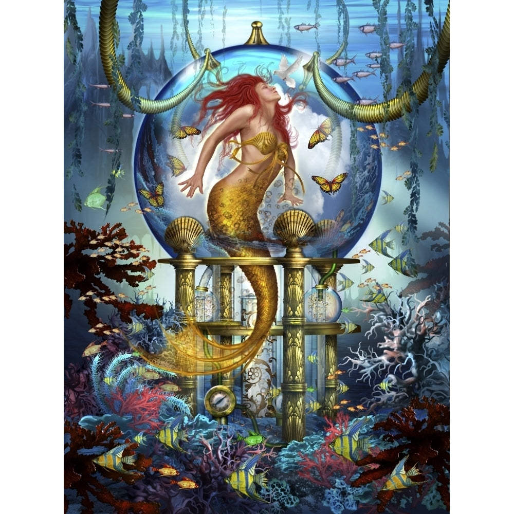 Blue Mermaid Poster Print by Ciro Marchetti Image 1