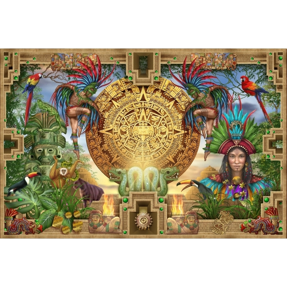 Aztec Mayan Montage Poster Print by Ciro Marchetti Image 1