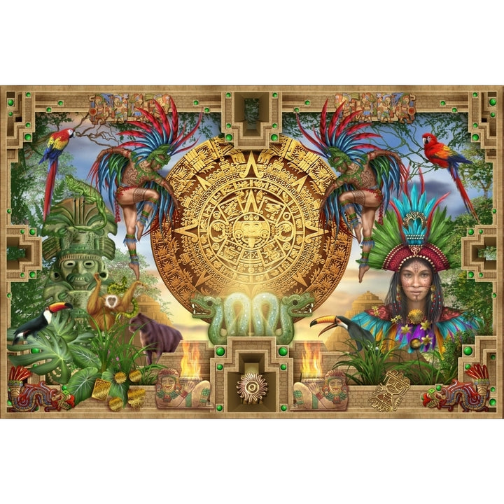 Aztec Mayan Montage Poster Print by Ciro Marchetti Image 1