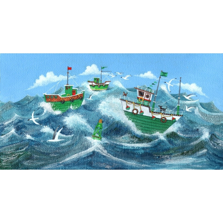 Green Boats Poster Print by Peter Adderley Image 1