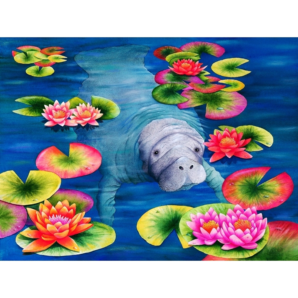 Manatees High Tea Poster Print by Carolyn Steele Image 1