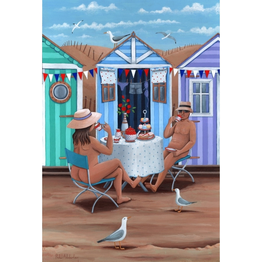 Beach Huts Afternoon Teas Poster Print by Peter Adderley Image 1