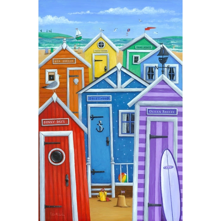 Rainbow Beach Huts Poster Print by Peter Adderley Image 1