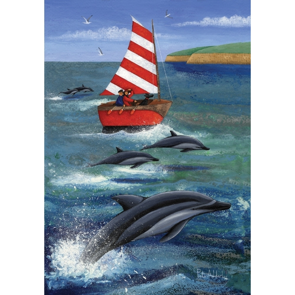 Sailing With Dolphins Poster Print by Peter Adderley Image 2