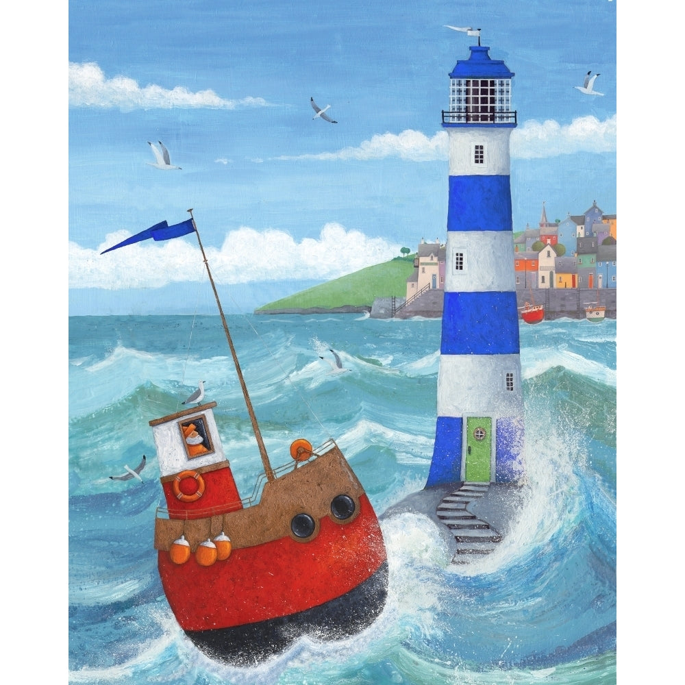 Blue Lighthouse Poster Print by Peter Adderley Image 1