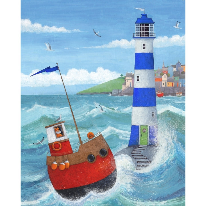 Blue Lighthouse Poster Print by Peter Adderley Image 2