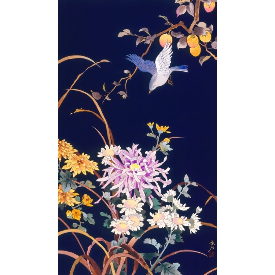 Oriental Flowers and Bird Poster Print by Haruyo Morita Image 1