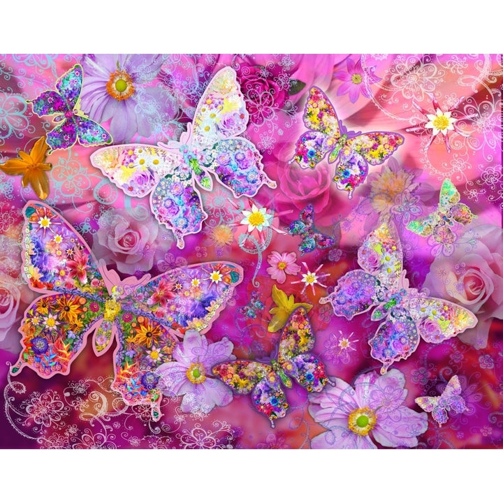 Butterfly Flowerland Poster Print by Alixandra Mullins Image 1