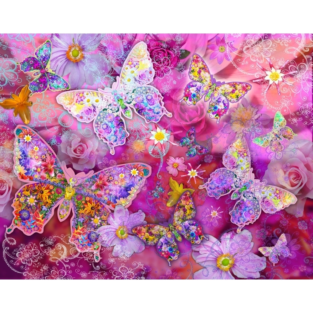 Butterfly Flowerland Poster Print by Alixandra Mullins Image 2