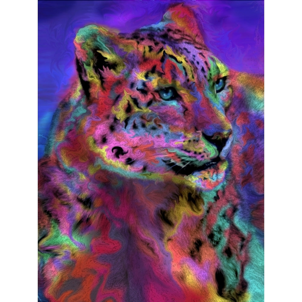 Rainbow Snow Leopard Poster Print by Alixandra Mullins Image 1