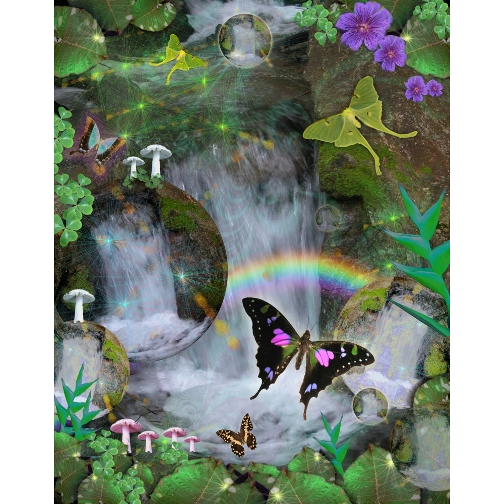 Butterfly Waterfall Dream Poster Print by Alixandra Mullins Image 2