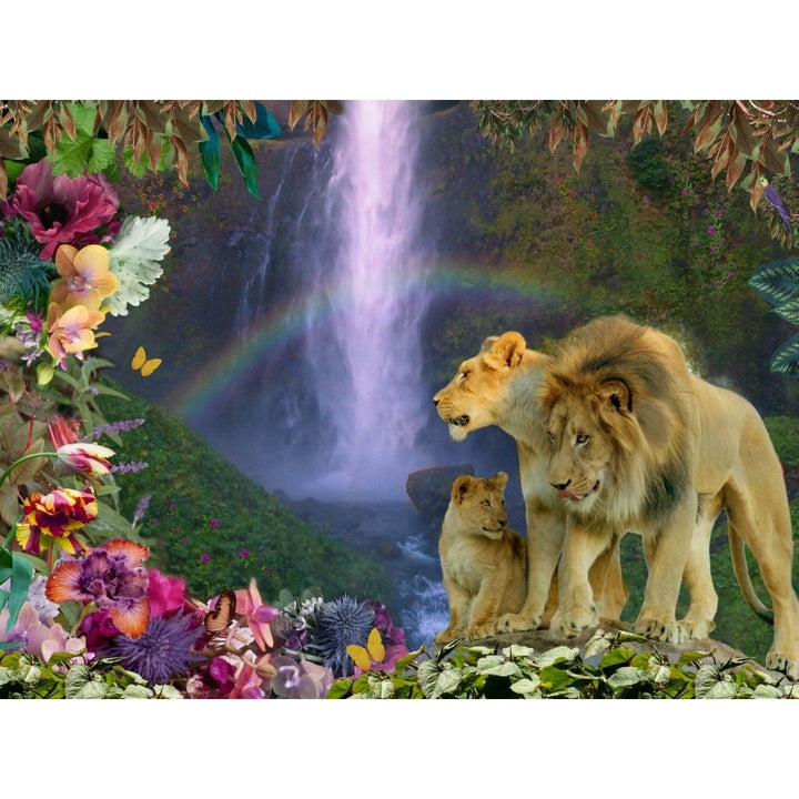 Lion Family Paradise Poster Print by Alixandra Mullins Image 1