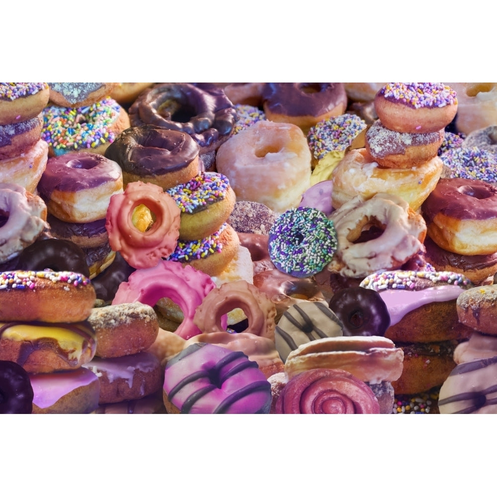 Donuts Stacks Poster Print by Alixandra Mullins Image 1