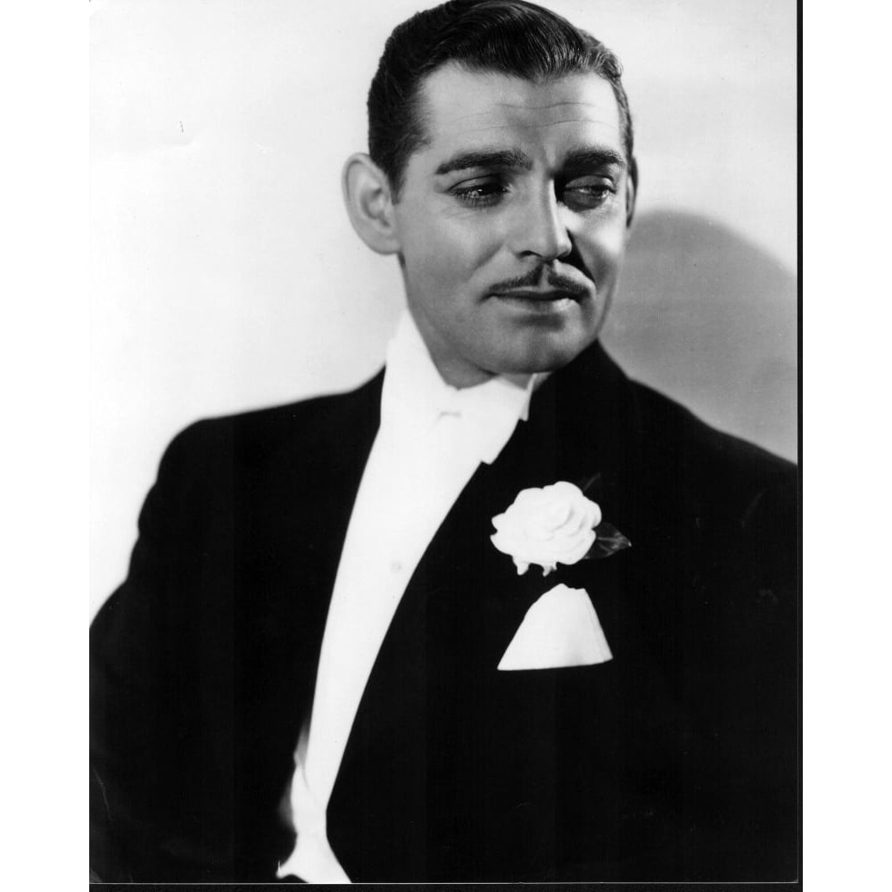 Clark Gable In Tuxedo With Flower Black And White Photo Print - Item MVM00142 Image 1