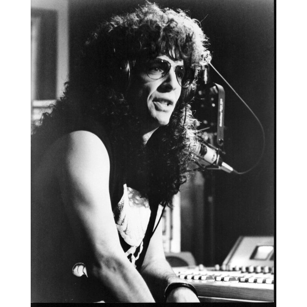 Howard Stern At Radio Desk Black And White Photo Print - Item MVM00387 Image 1