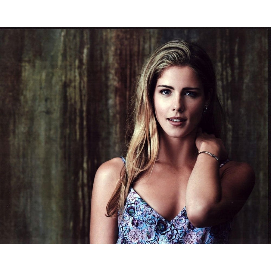 Emily Bett Rickards In Floral Top With Hand On Shoulder Photo Print - Item MVM02010 Image 1