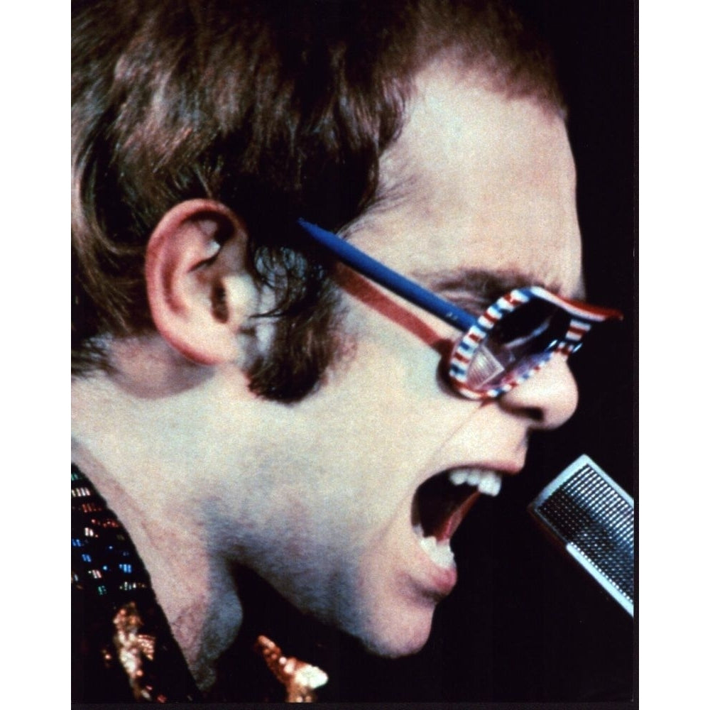 Elton John Close Up Singing On Stage Photo Print - Item MVM02566 Image 1