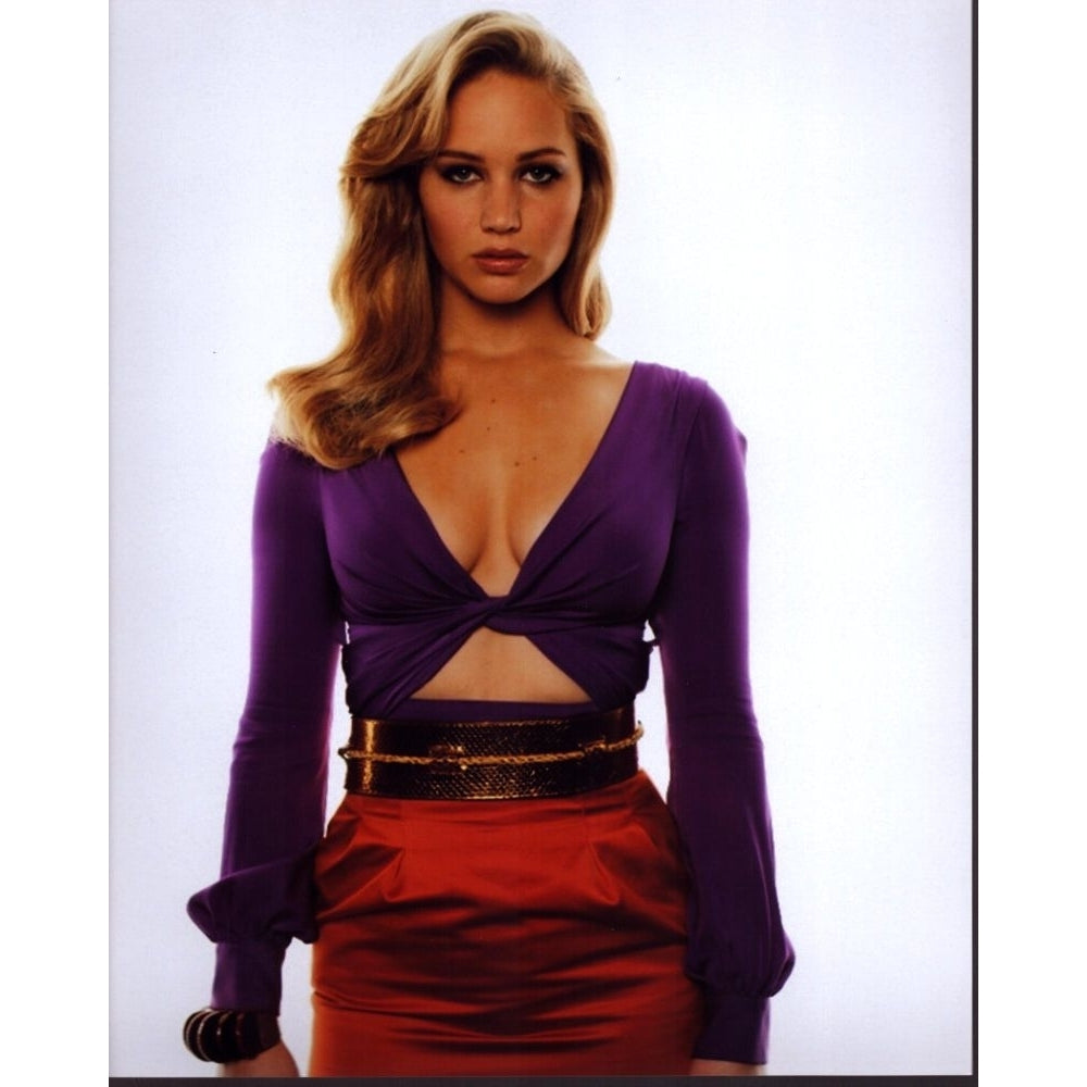 Jennifer Lawrence In Purple Cut Out Top Photo Print - Item MVM02905 Image 1