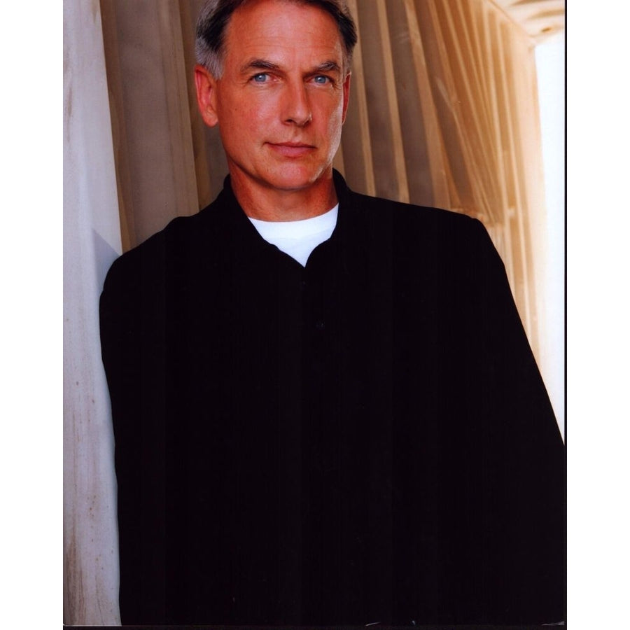 Mark Harmon Leaning On Wall In Black Shirt Photo Print - Item MVM00748 Image 1