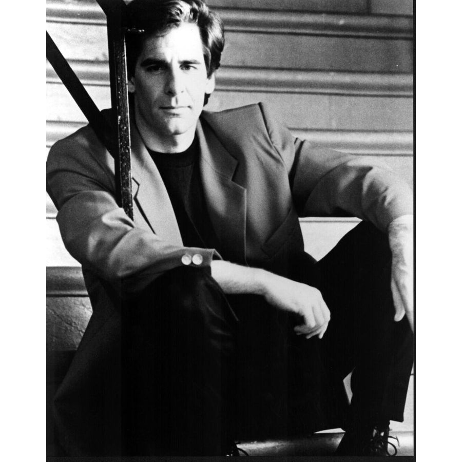 Scott Bakula Sitting On Stairs Black And White Photo Print - Item MVM01170 Image 1